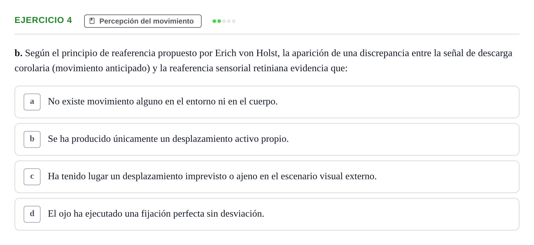 Enunciado: Ejercicio 4 - Percepción del movimiento · Percepció I Atenció UB Examen de Percepción y Atención (Recopilación de preguntas)