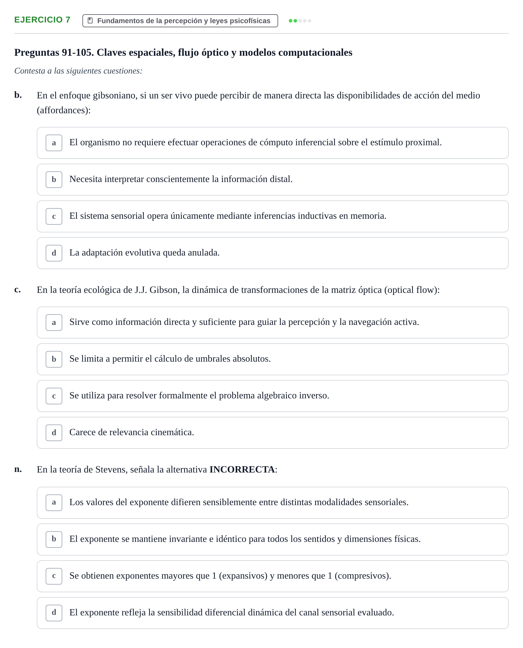 Enunciado: Ejercicio 7 - Fundamentos de la percepción y leyes psicofís… · Percepció I Atenció UB Examen de Percepción y Atención (Recopilación de preguntas)