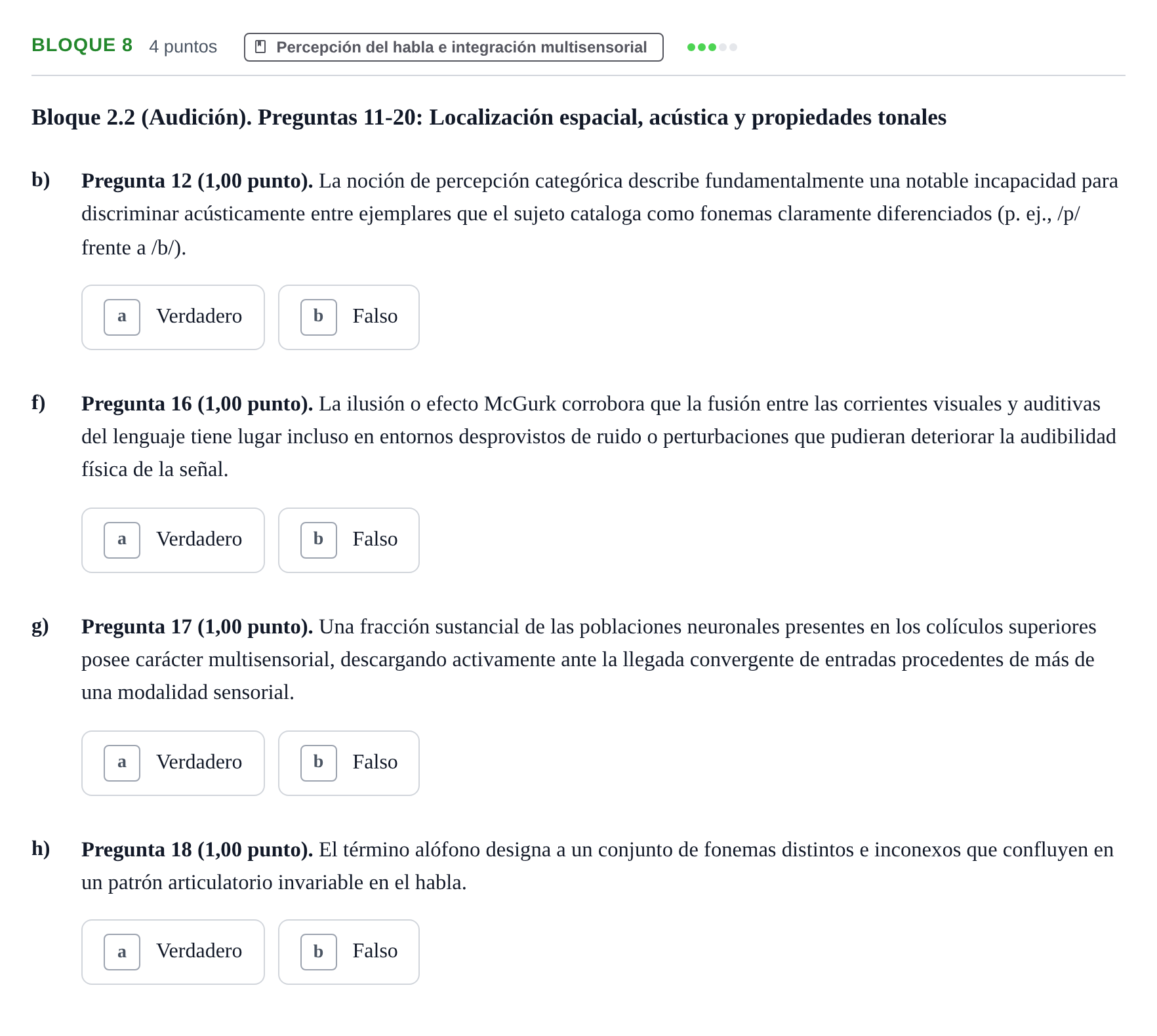 Enunciado: Bloque 8 - Percepción del habla e integración mul… · Percepció I Atenció UB Batería de Exámenes: Percepción, Atención y Audición