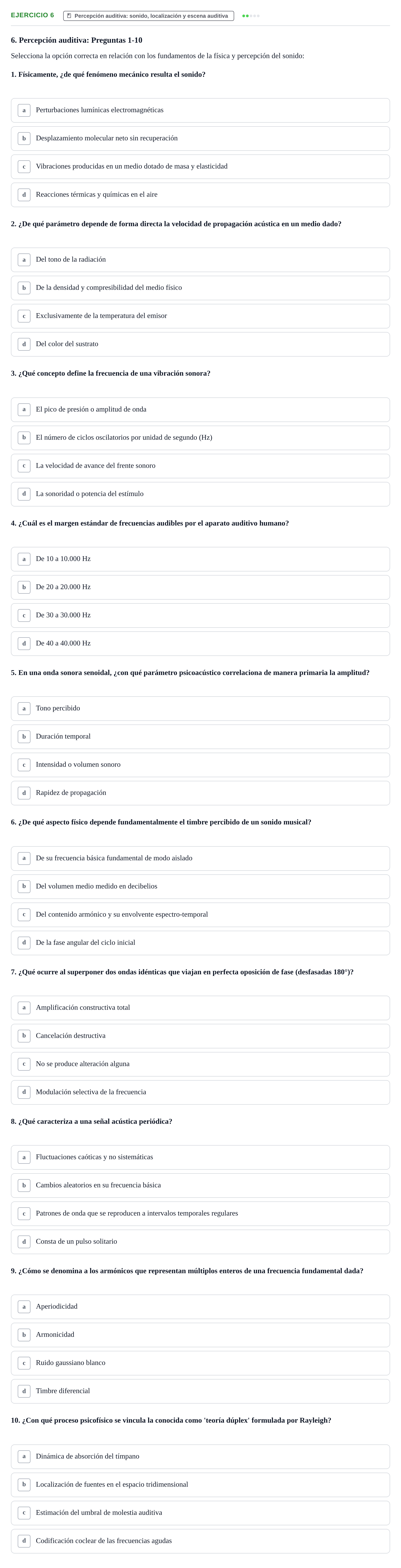 Enunciado: Problema 6 · Percepció I Atenció UB Test de repaso: Atención, Audición, Habla y Prácticas