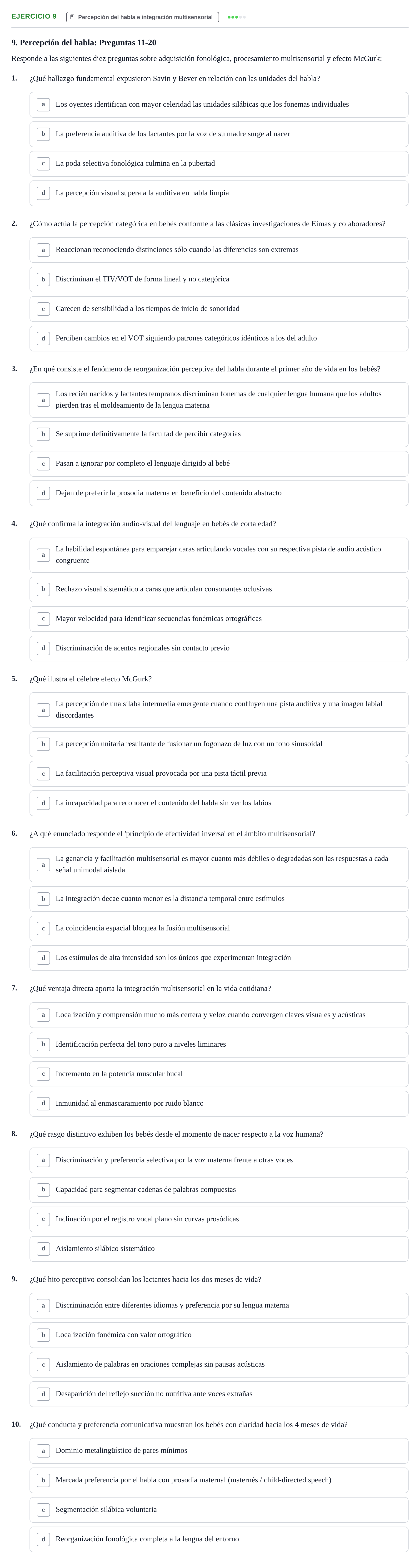 Enunciado: Problema 9 · Percepció I Atenció UB Test de repaso: Atención, Audición, Habla y Prácticas