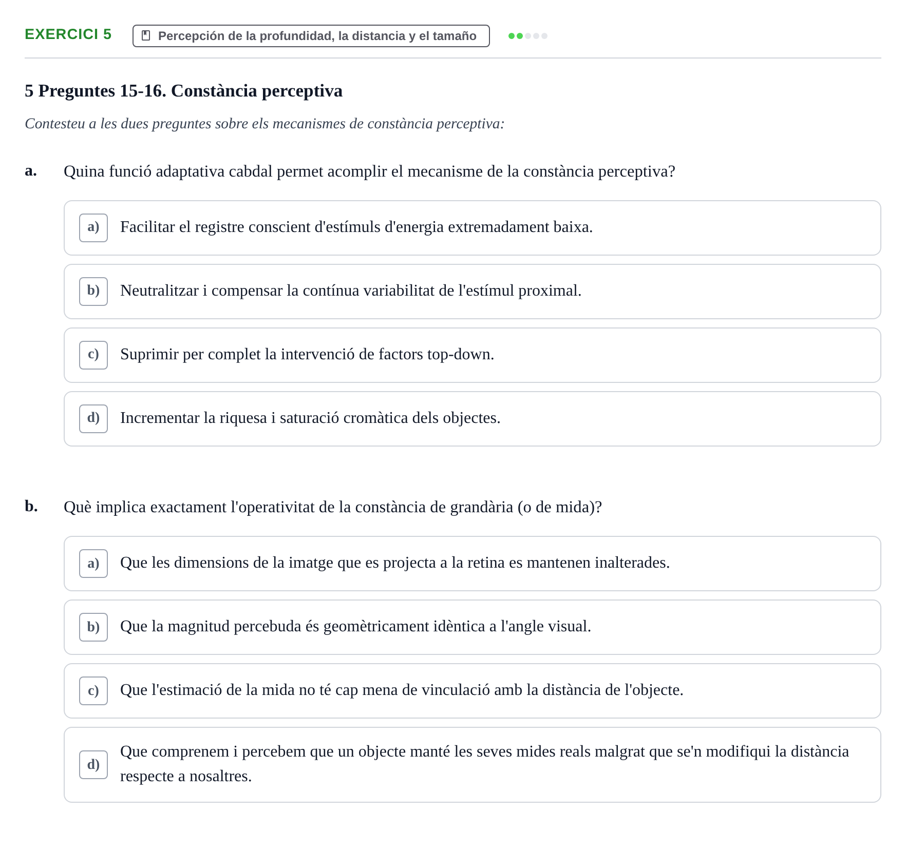Enunciado: Problema 5 · Percepció I Atenció UB Avaluació de repàs: Introducció a la percepció visual i psicofísica