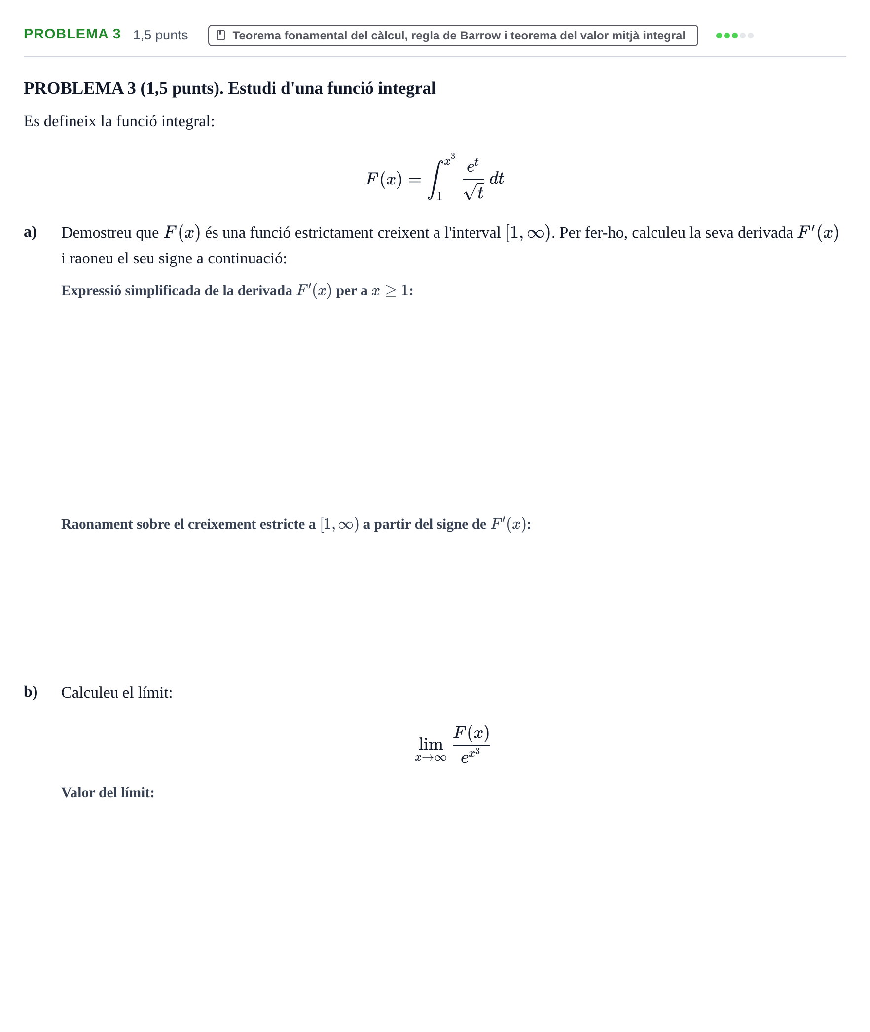 Enunciado: PROBLEMA 3 · Introducción al Cálculo integral UB 2013