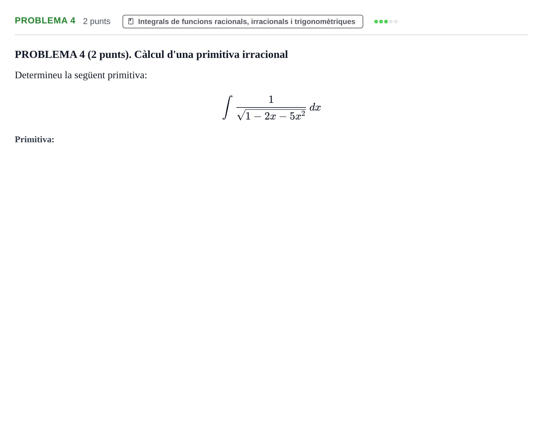 Enunciado: PROBLEMA 4 · Introducción al Cálculo integral UB 2013