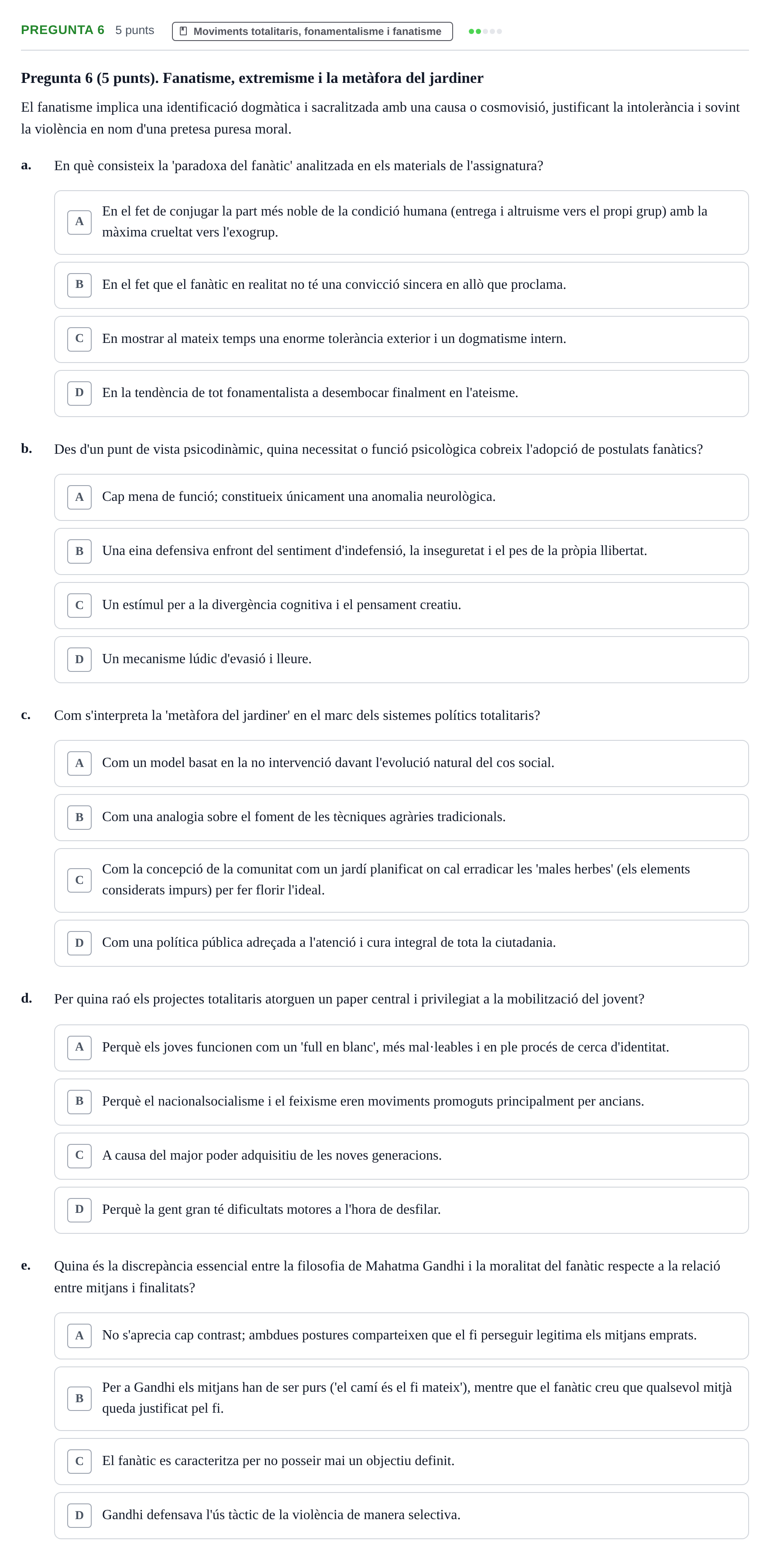 Enunciado: Pregunta 6 · Psicologia dels Grups i Comportament Col·lectiu UB Examen de Psicologia del Comportament Col·lectiu i Moviments Socials