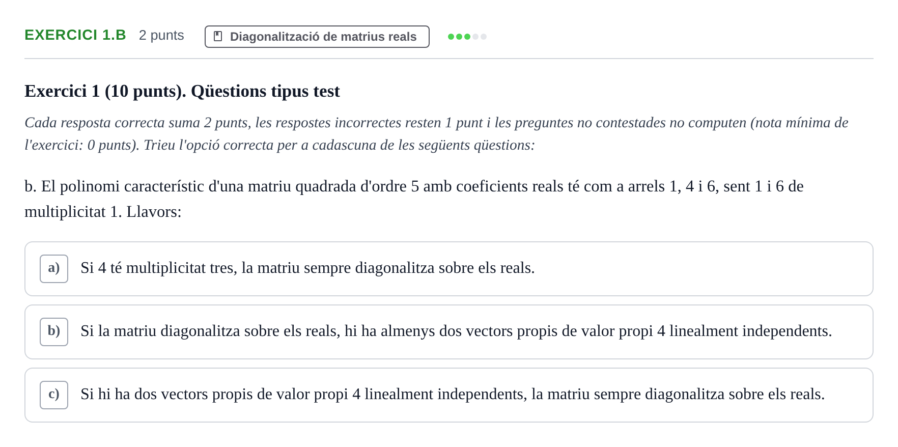 Enunciado: Exercici 1.b · Matemáticas I UB 2020