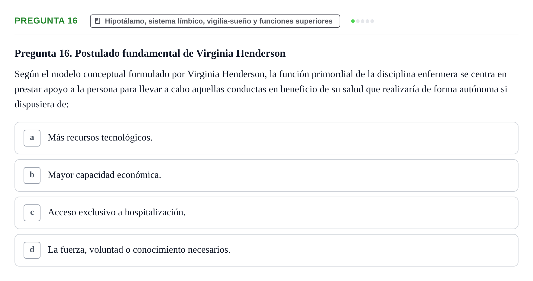 Enunciado: Pregunta 16