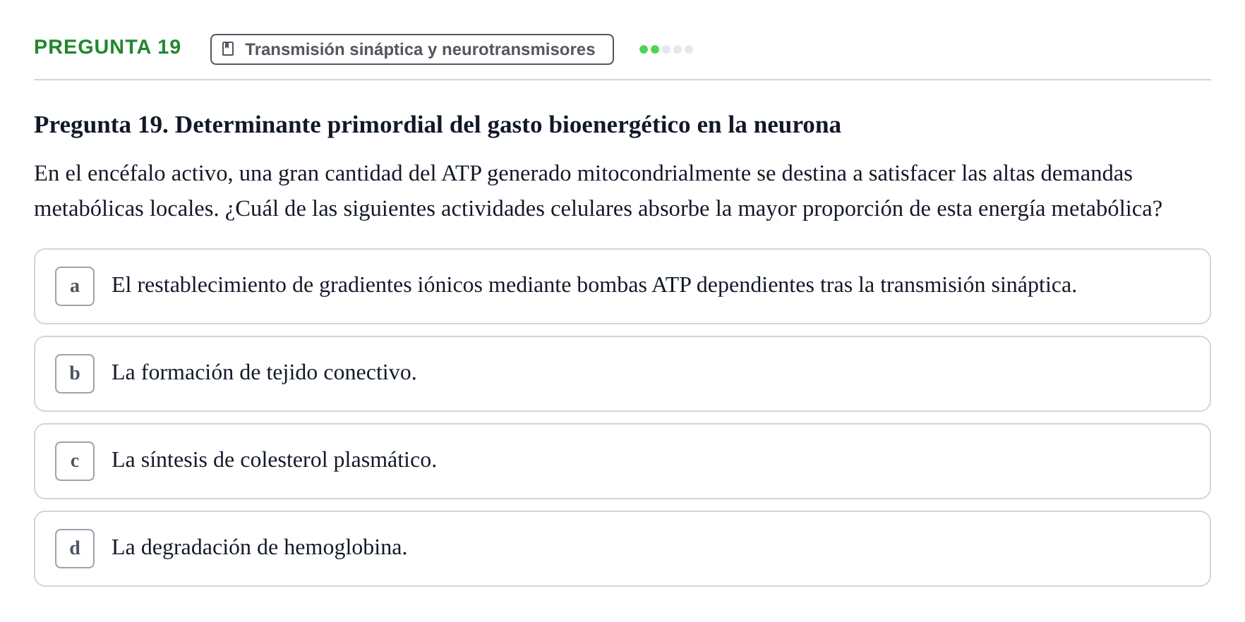 Enunciado: Pregunta 19