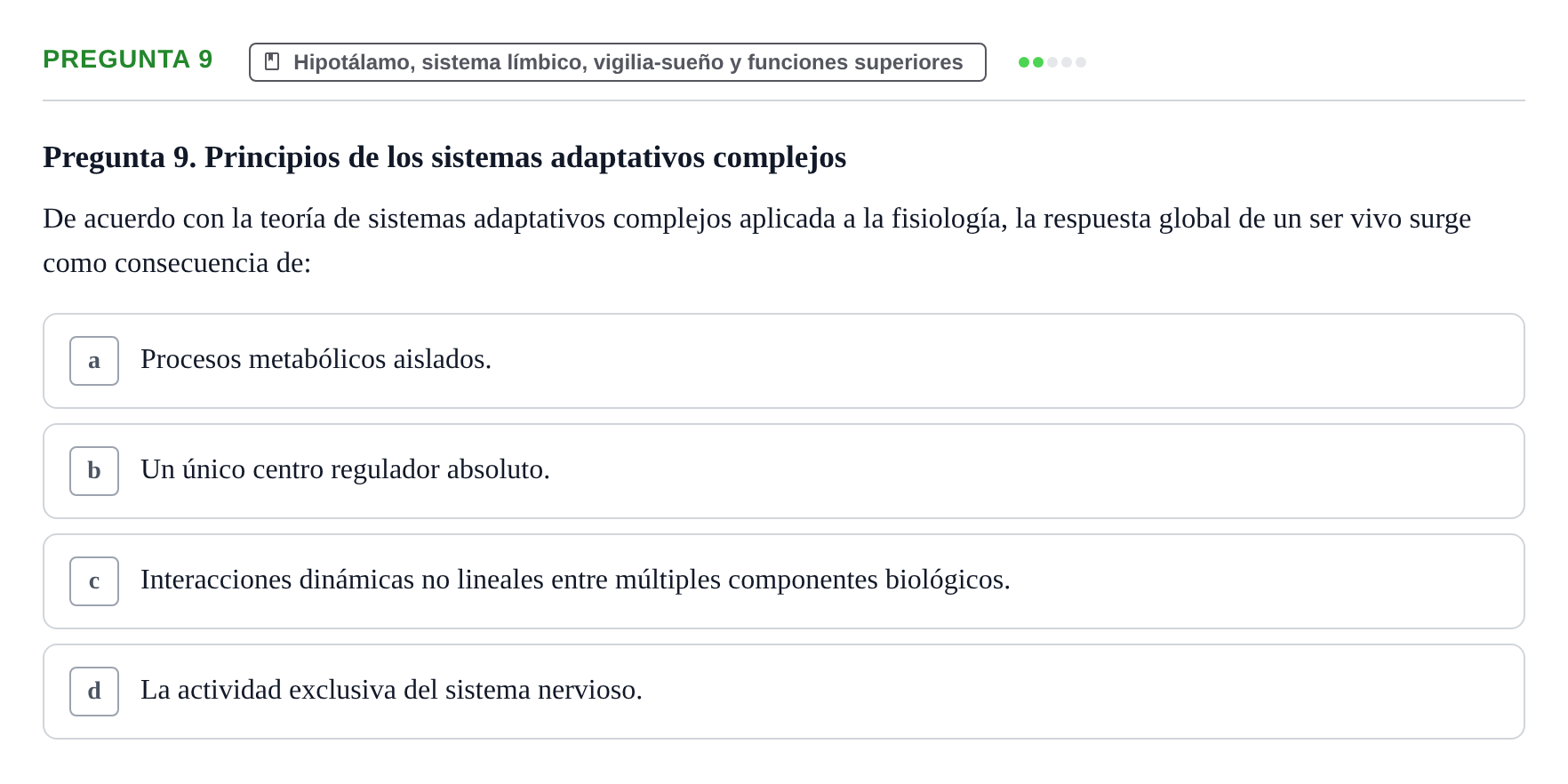 Enunciado: Pregunta 9
