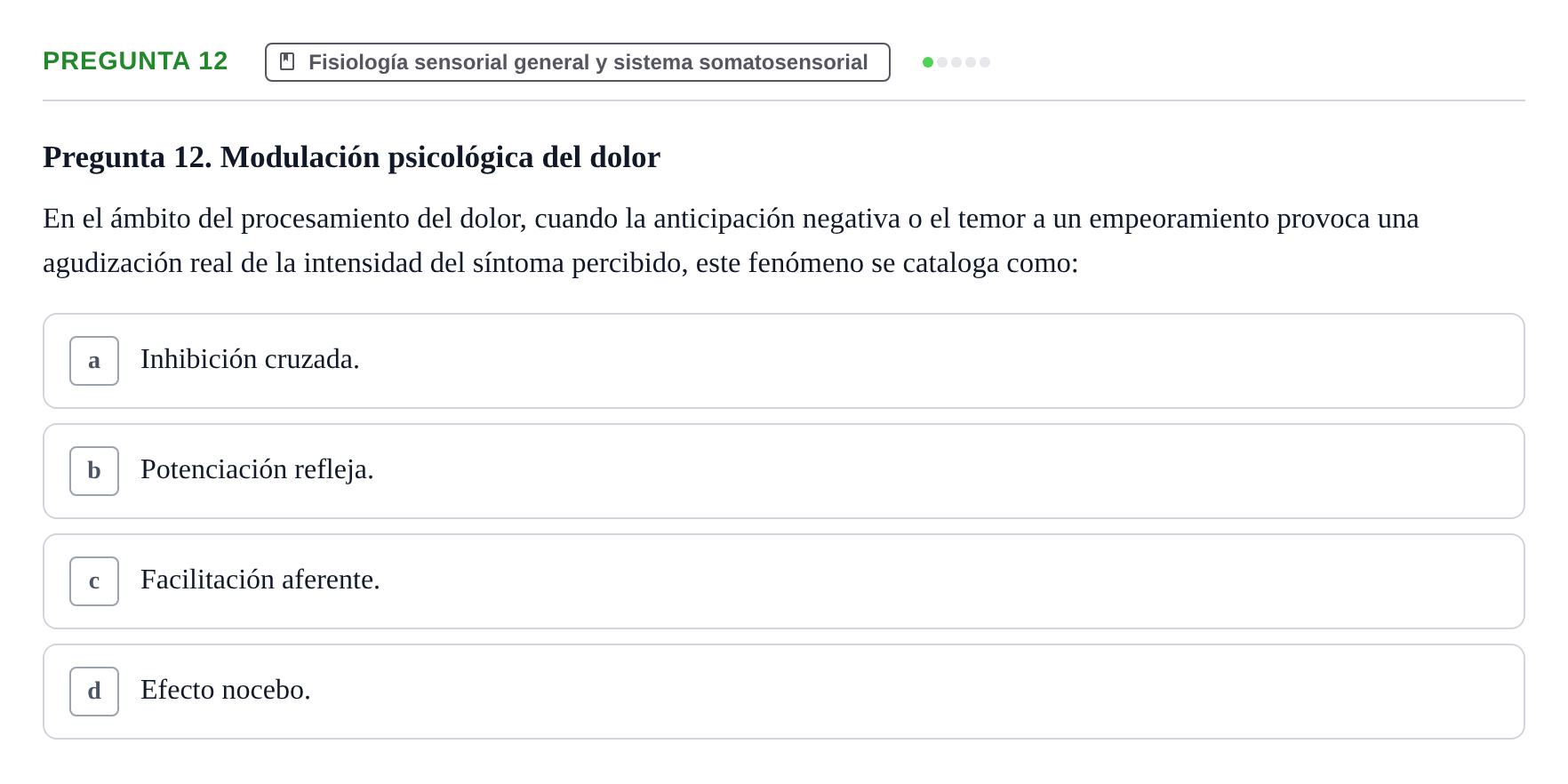 Enunciado: Pregunta 12