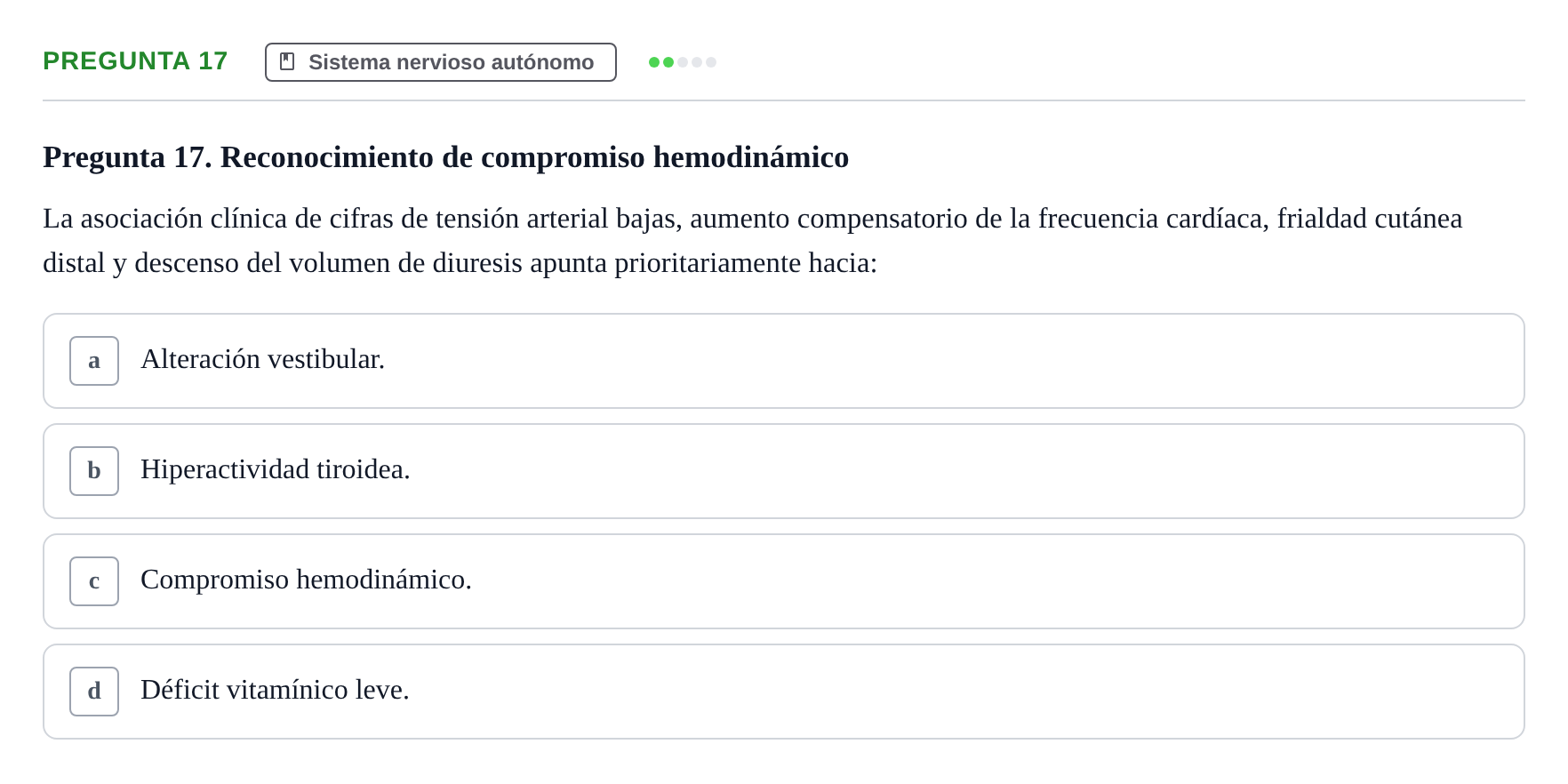 Enunciado: Pregunta 17