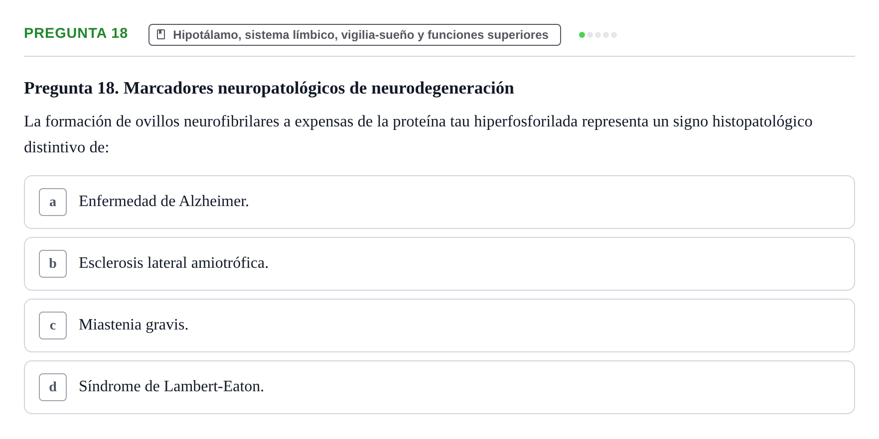 Enunciado: Pregunta 18