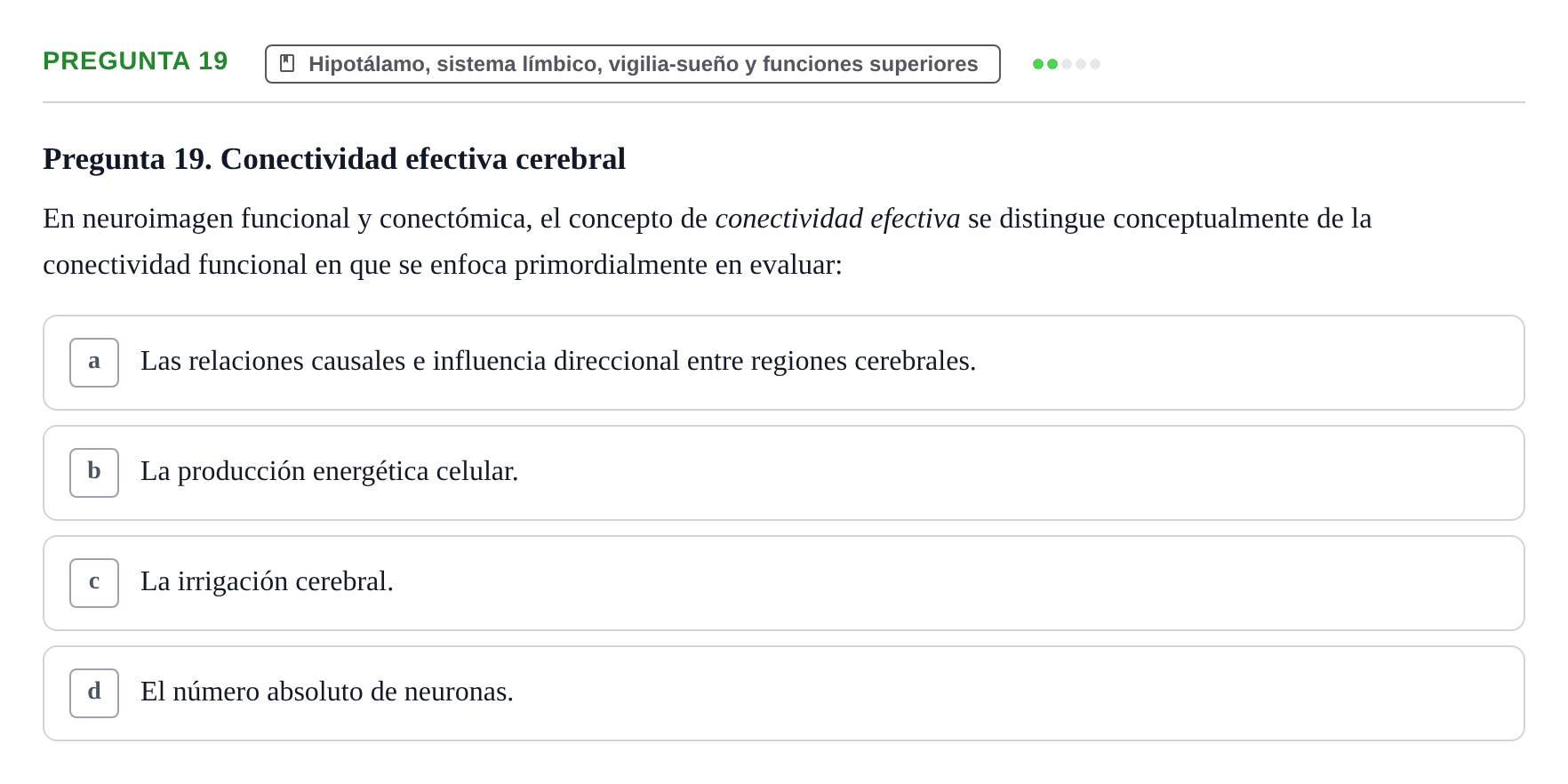 Enunciado: Pregunta 19