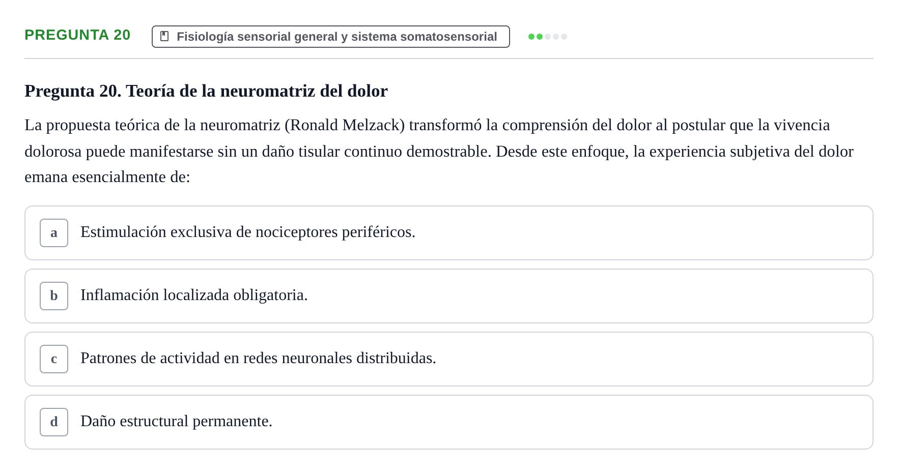 Enunciado: Pregunta 20