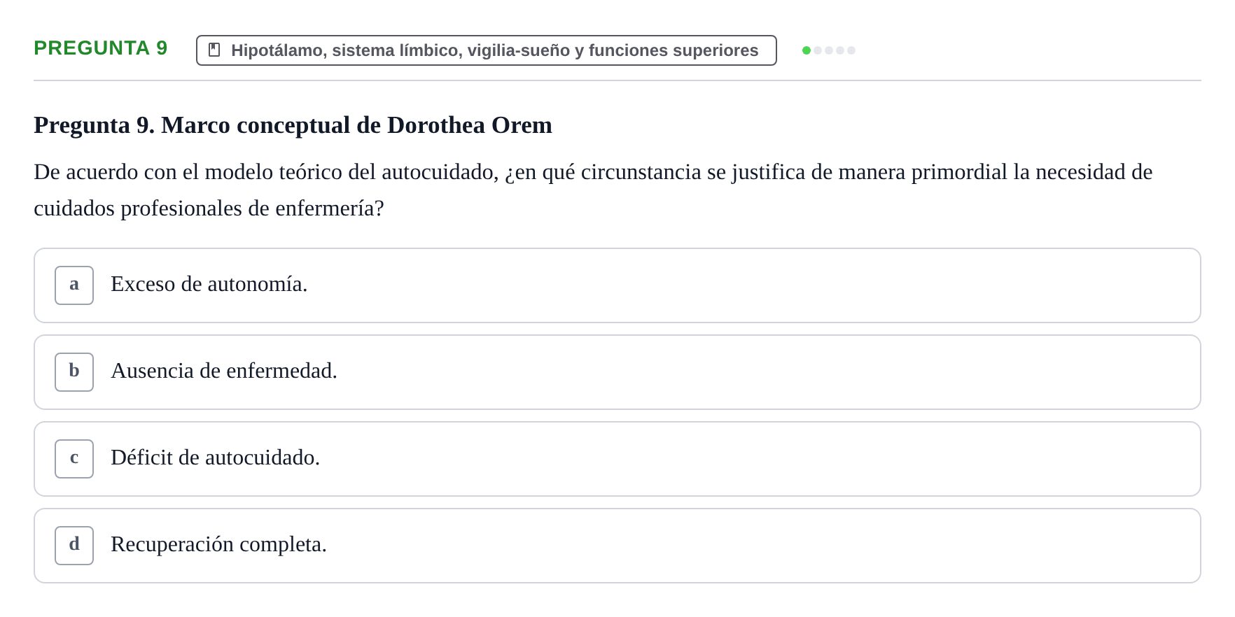 Enunciado: Pregunta 9