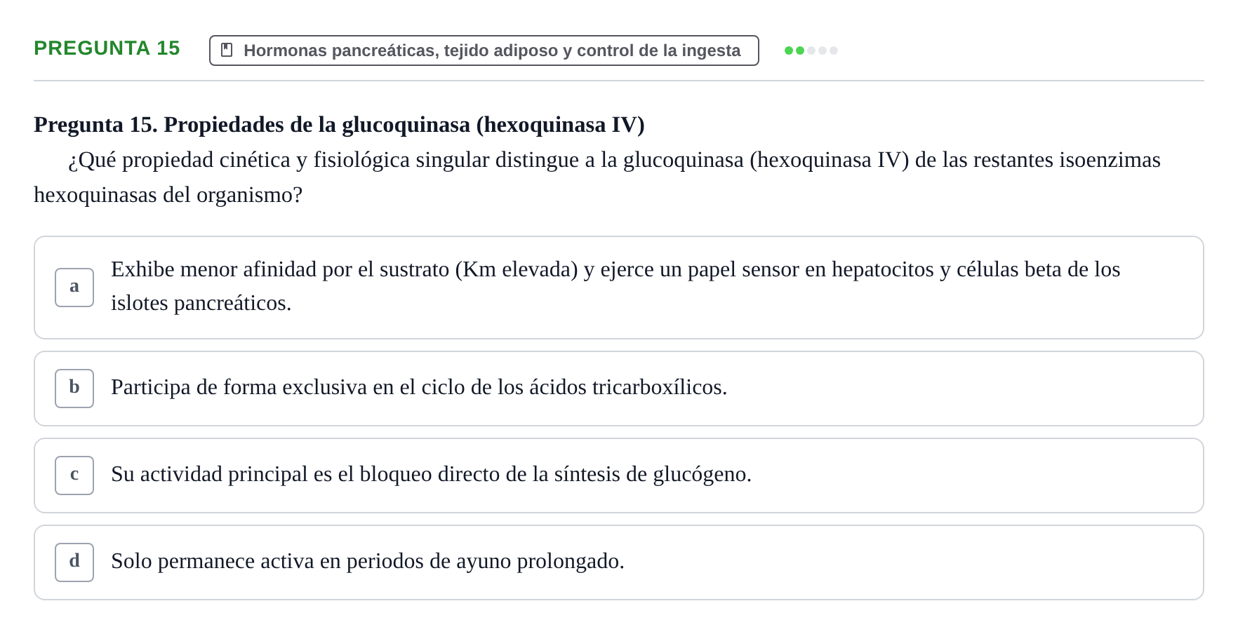 Enunciado: Pregunta 15