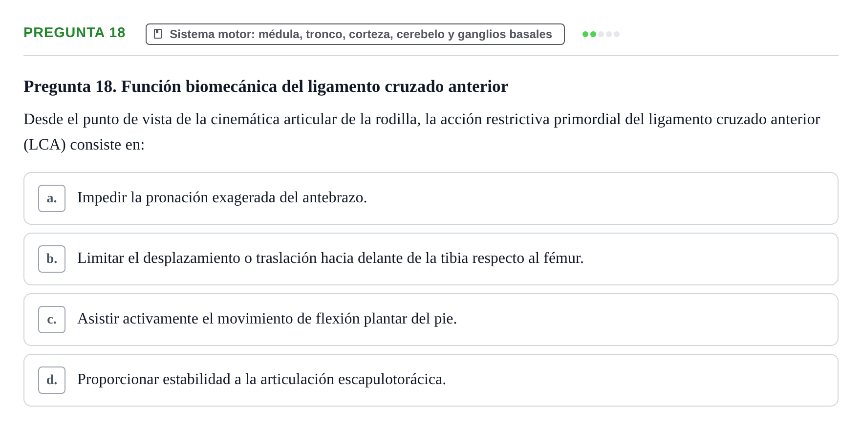 Enunciado: Pregunta 18