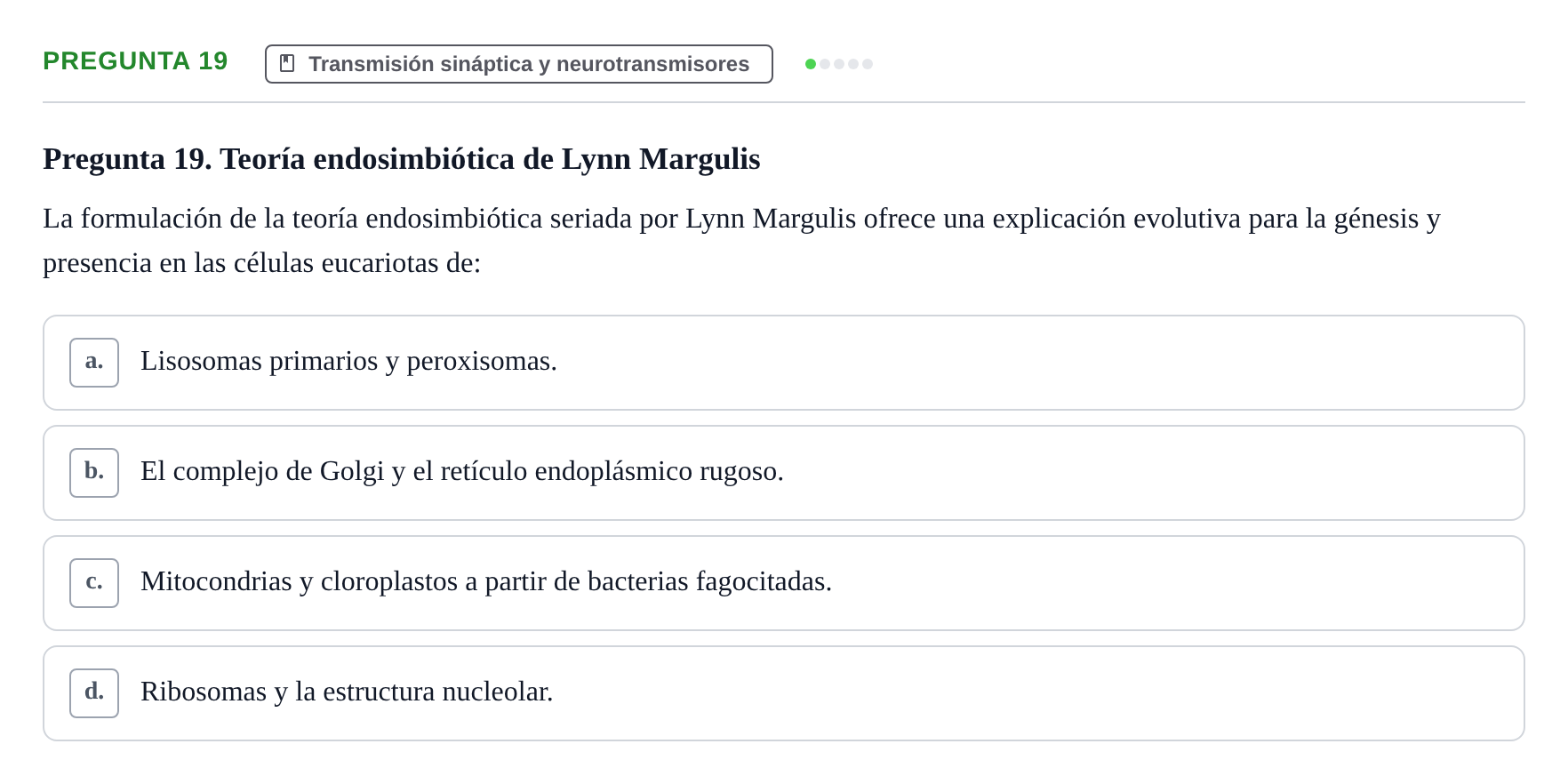 Enunciado: Pregunta 19