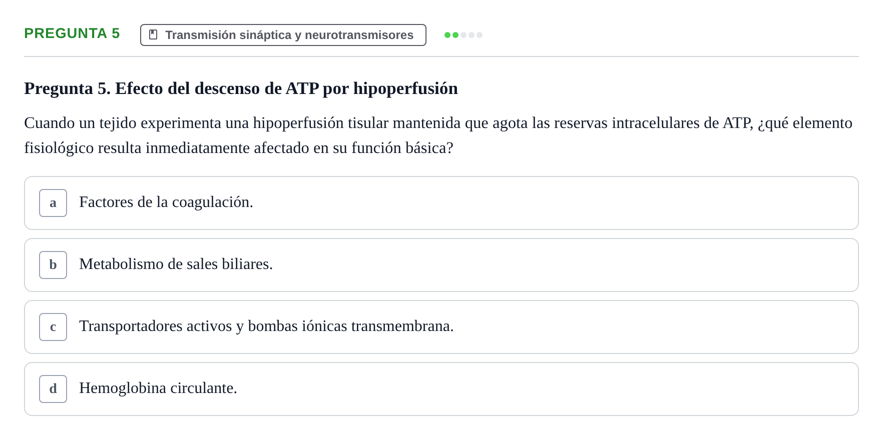 Enunciado: Pregunta 5