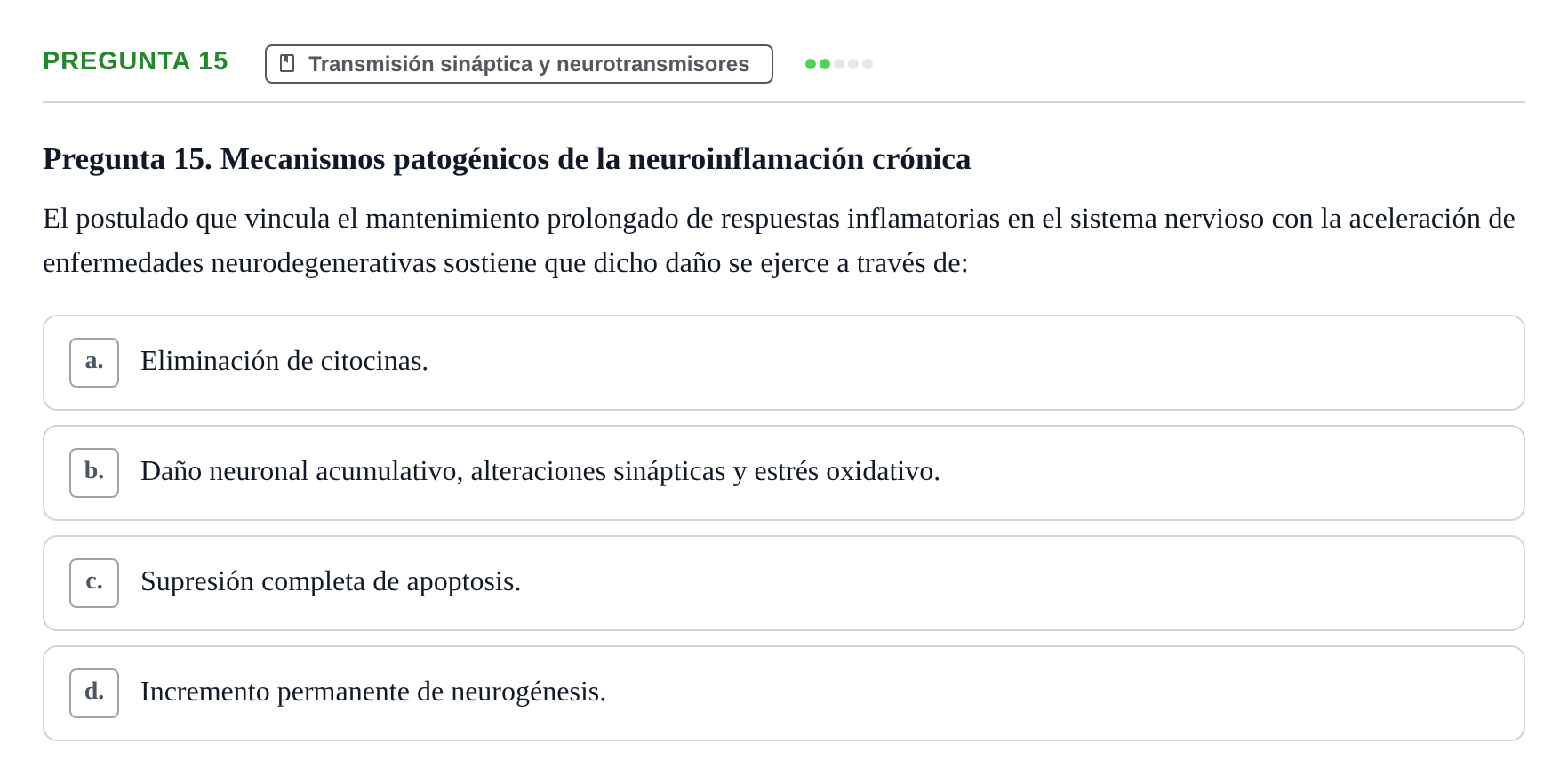 Enunciado: Pregunta 15