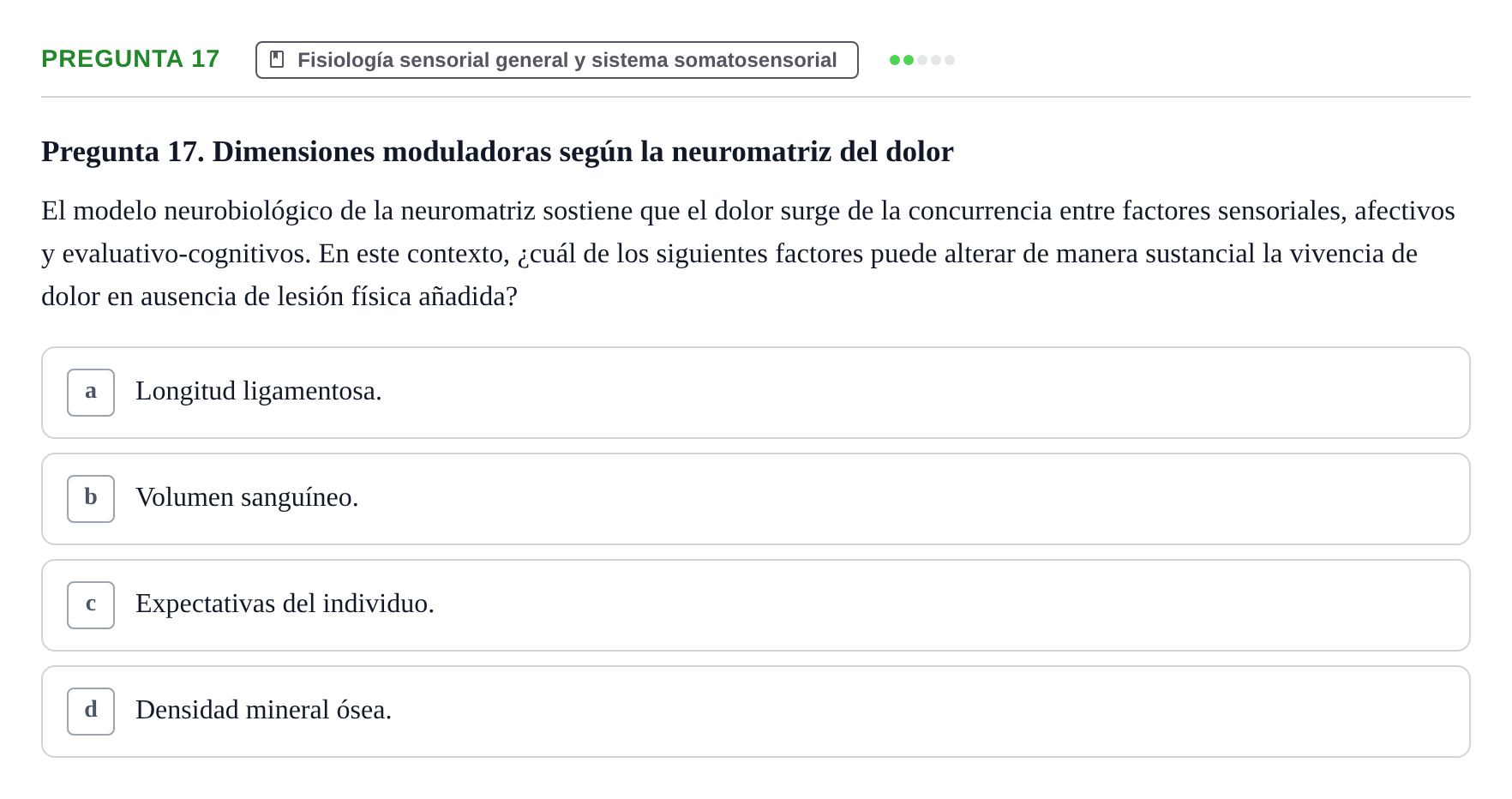 Enunciado: Pregunta 17
