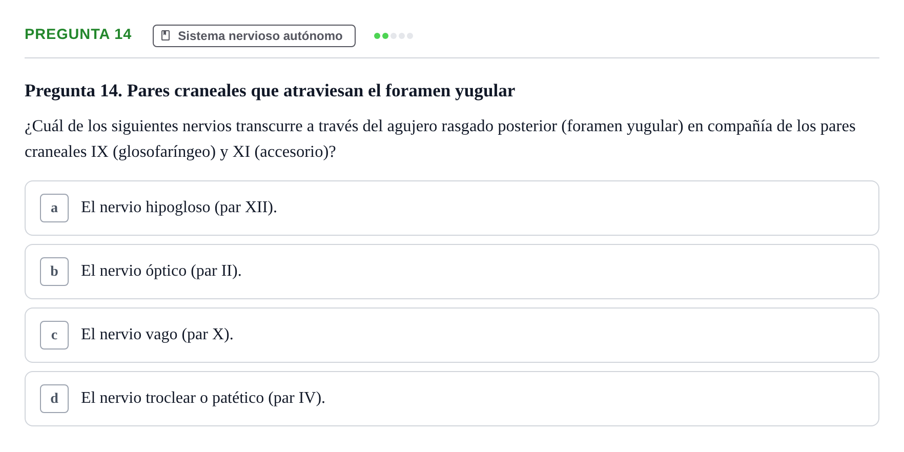 Enunciado: Pregunta 14