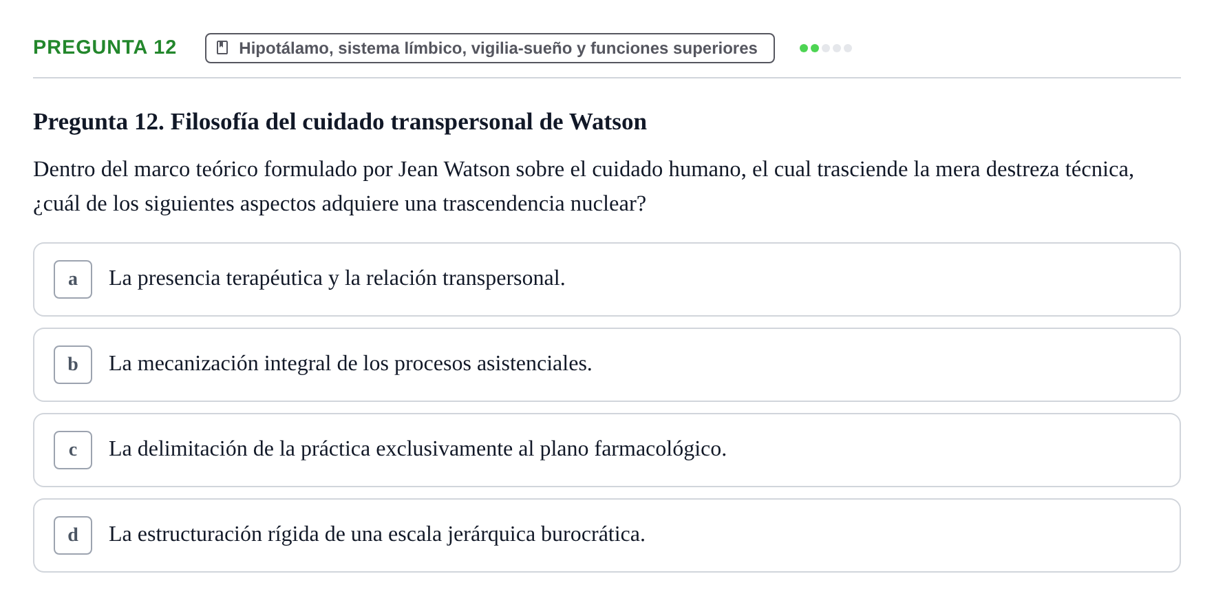 Enunciado: Pregunta 12