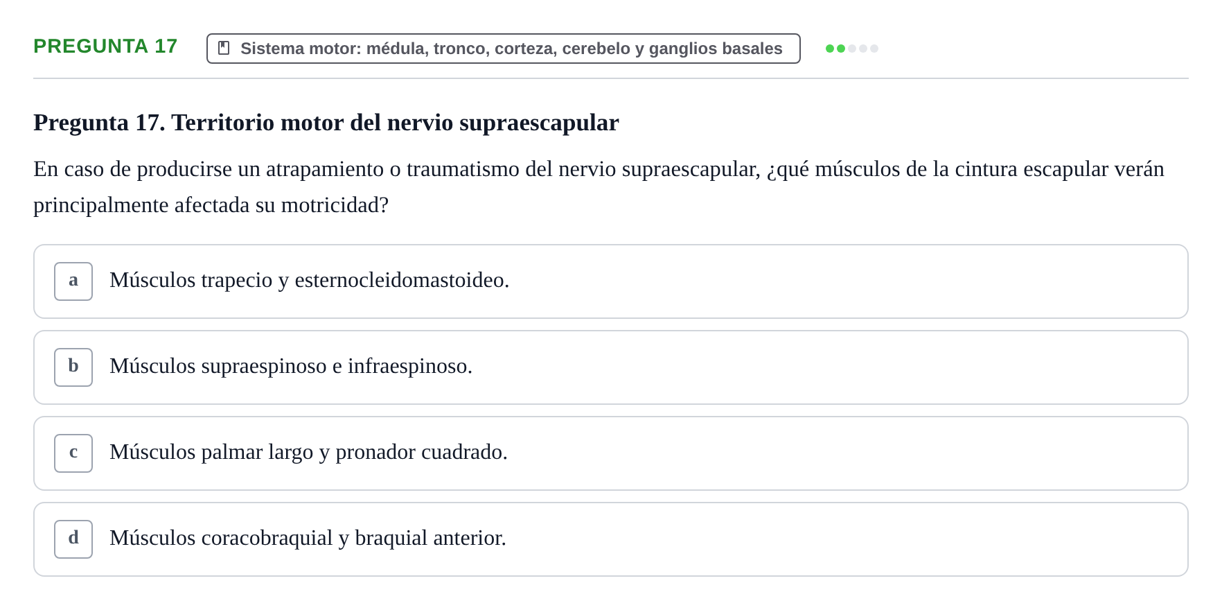 Enunciado: Pregunta 17