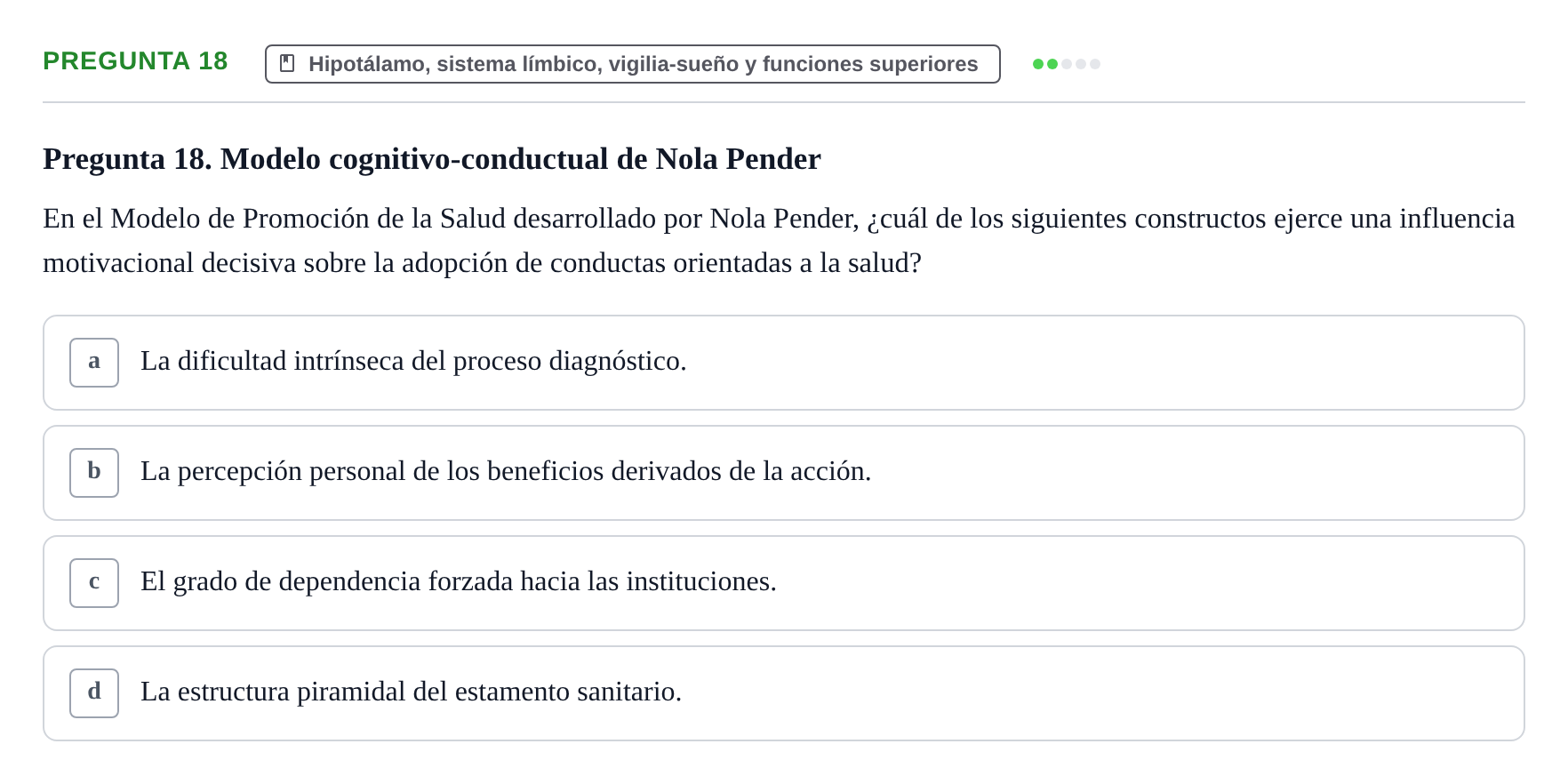 Enunciado: Pregunta 18