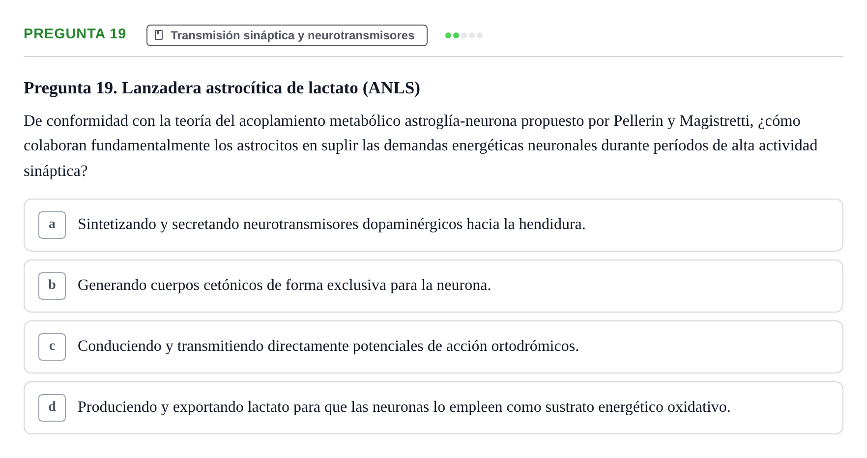 Enunciado: Pregunta 19
