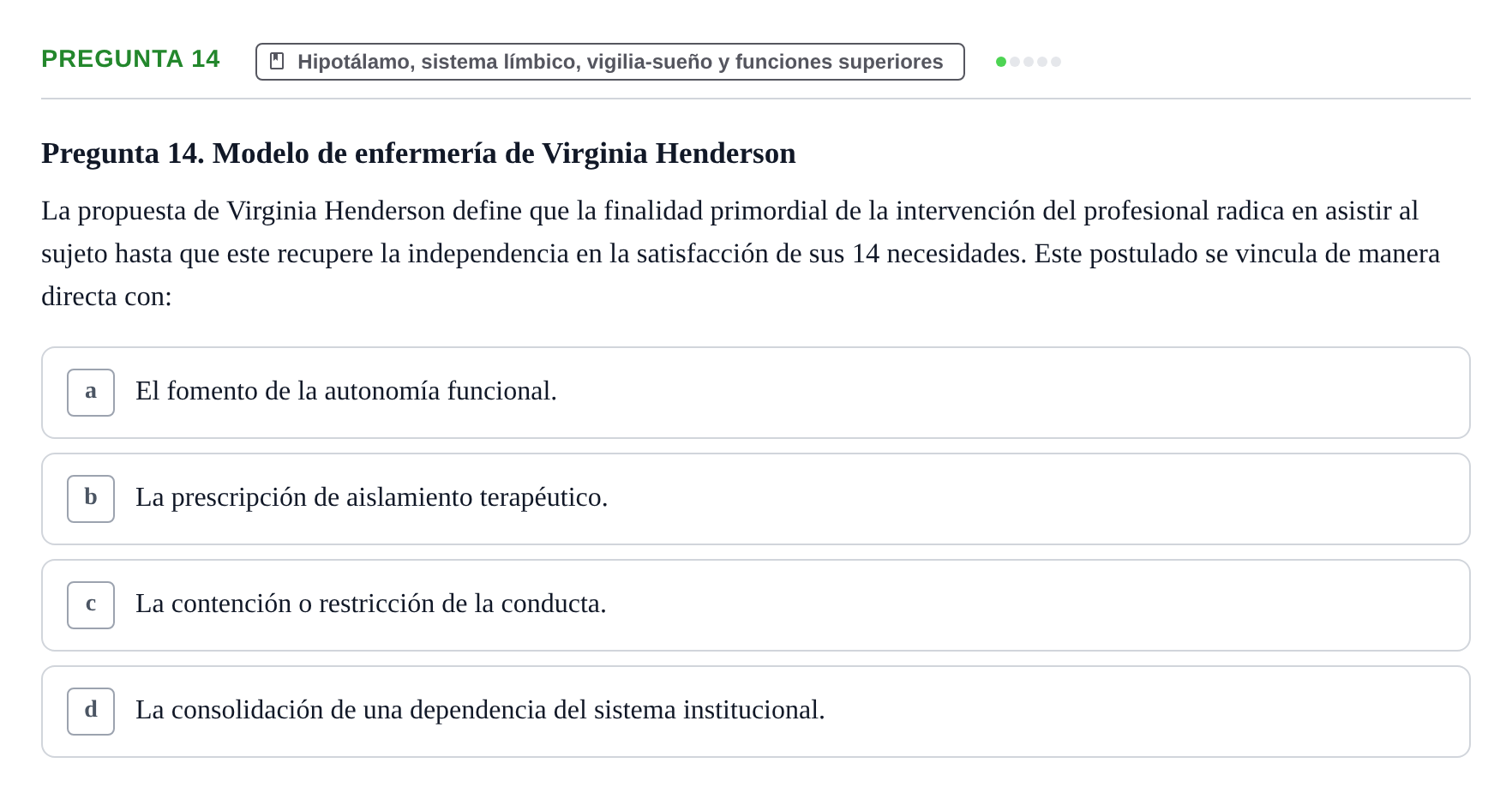 Enunciado: Pregunta 14