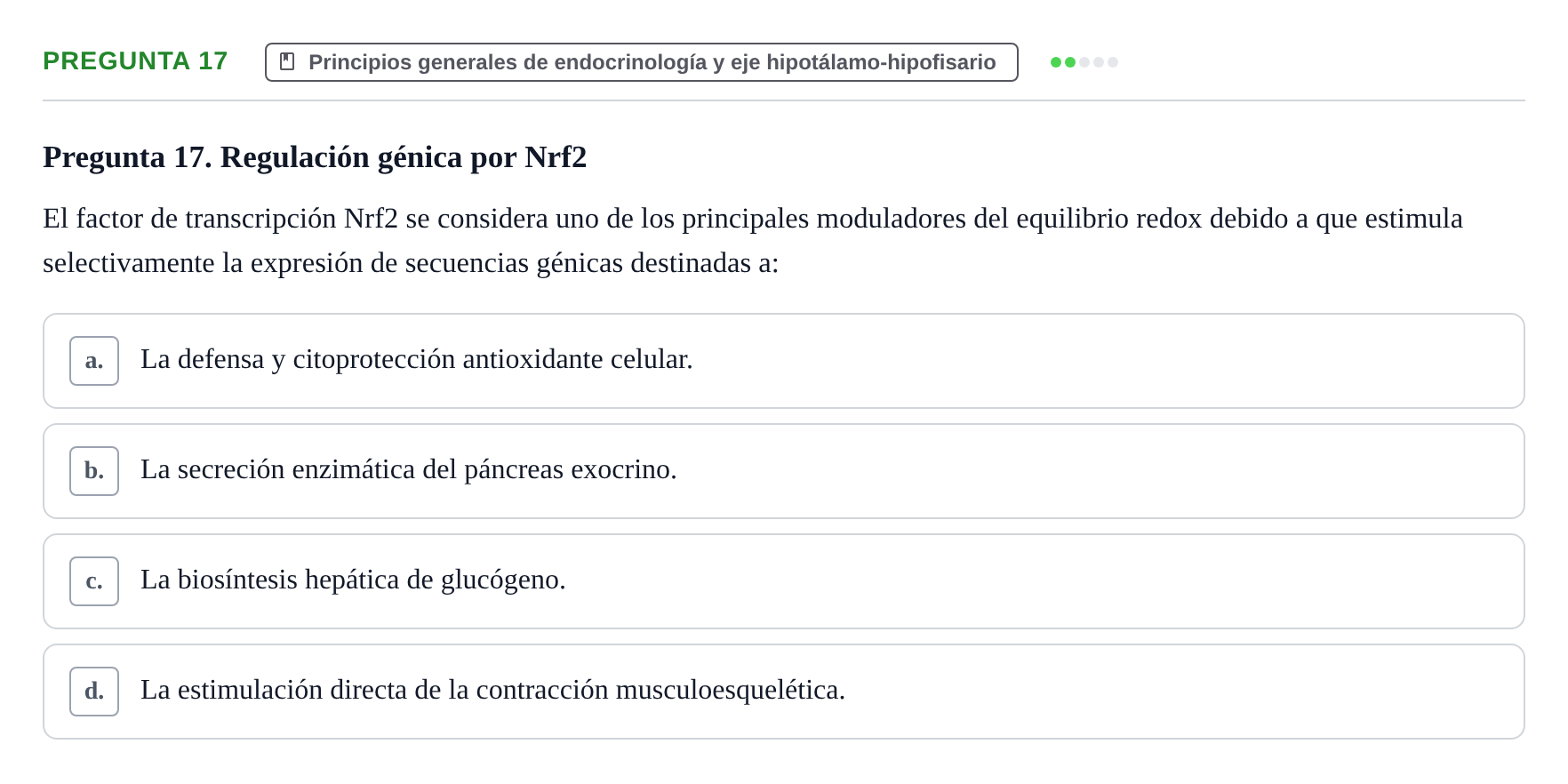Enunciado: Pregunta 17