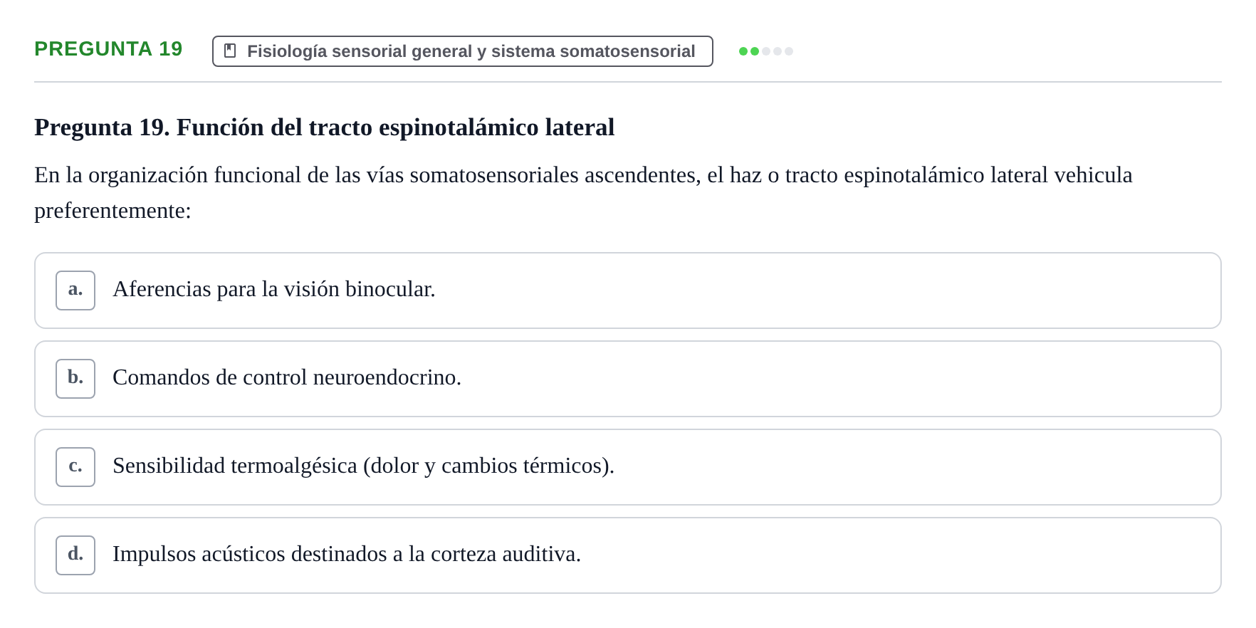 Enunciado: Pregunta 19