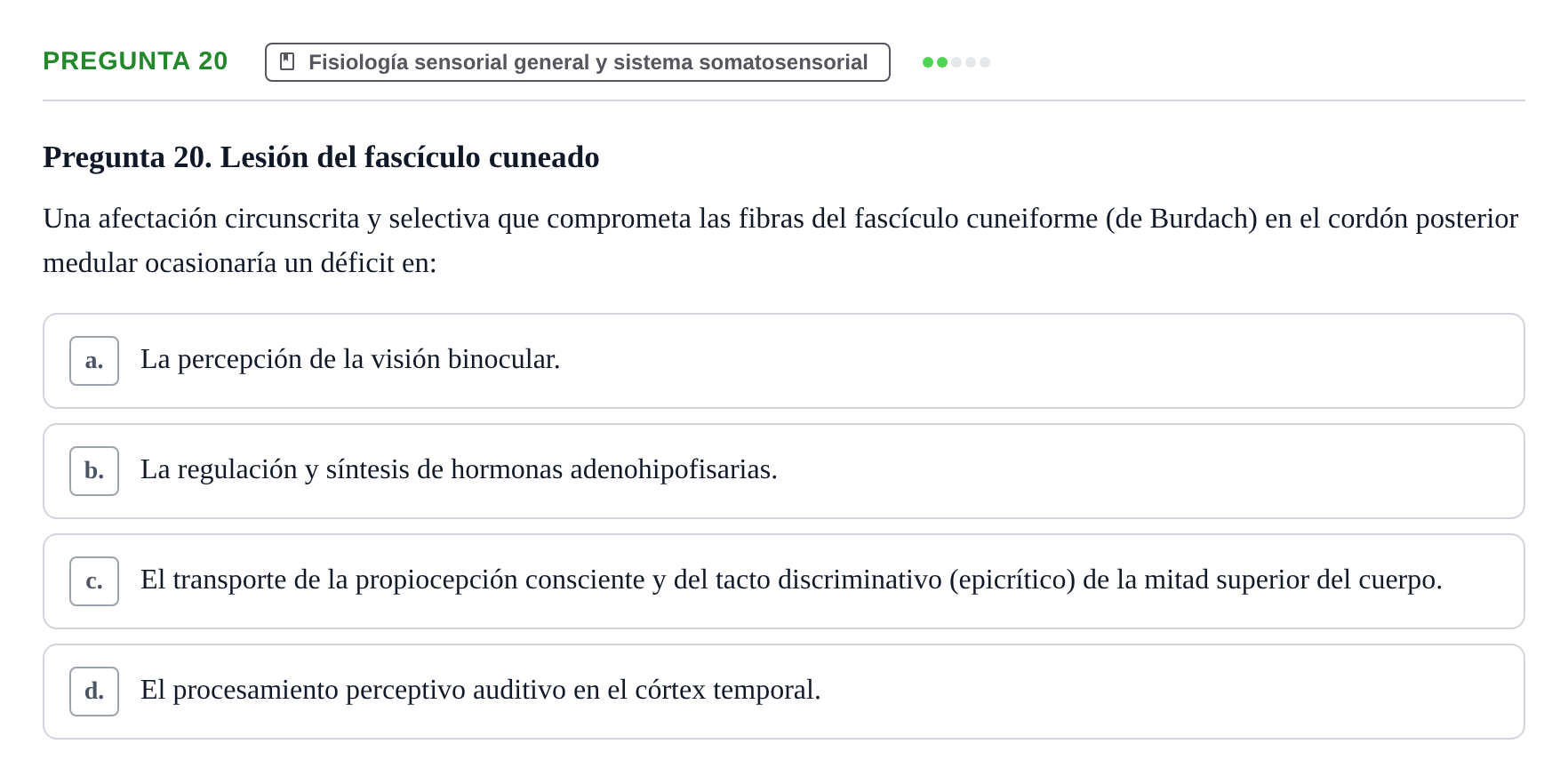 Enunciado: Pregunta 20