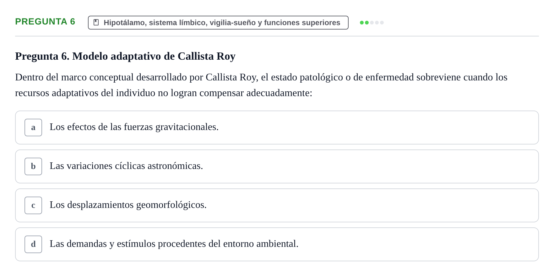 Enunciado: Pregunta 6