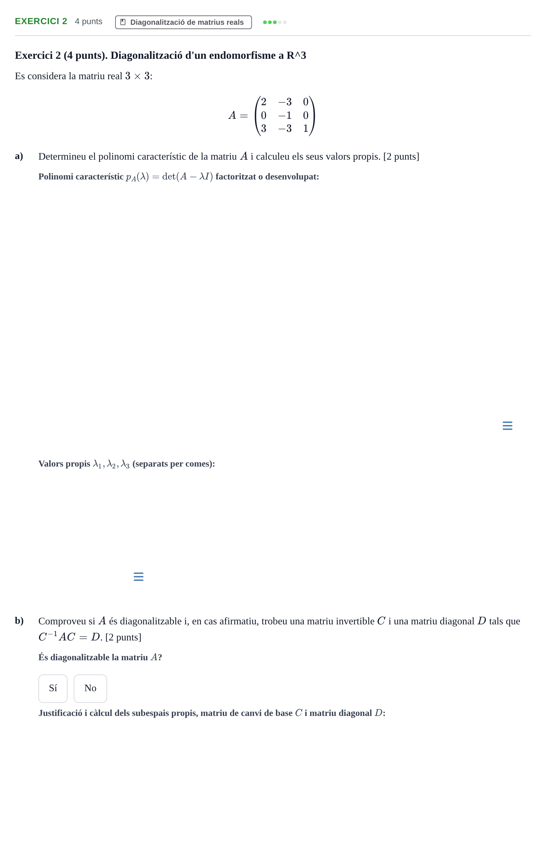 Enunciado: Exercici 2 · Matemáticas I UB 2023
