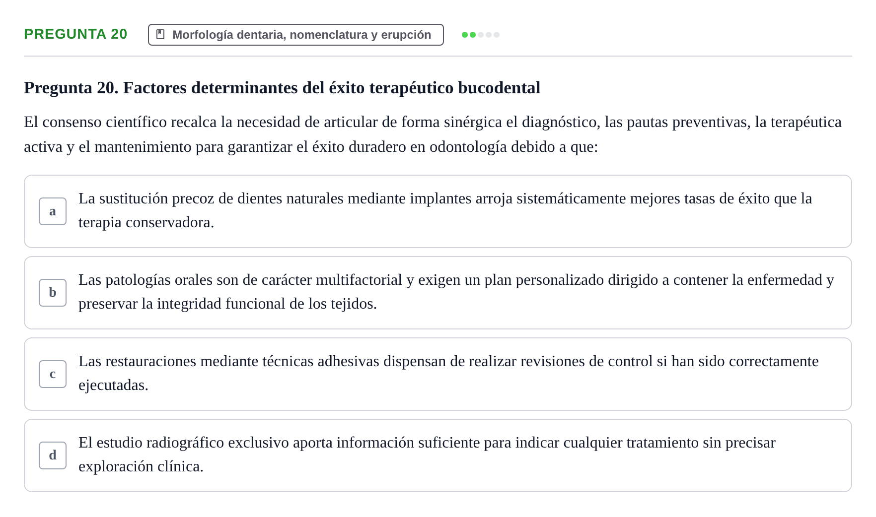 Enunciado: Pregunta 20