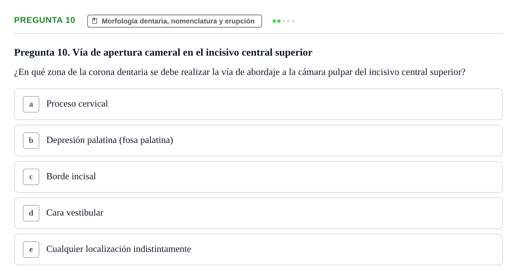 Enunciado: Pregunta 10 · Anatomía Humana UB 2012