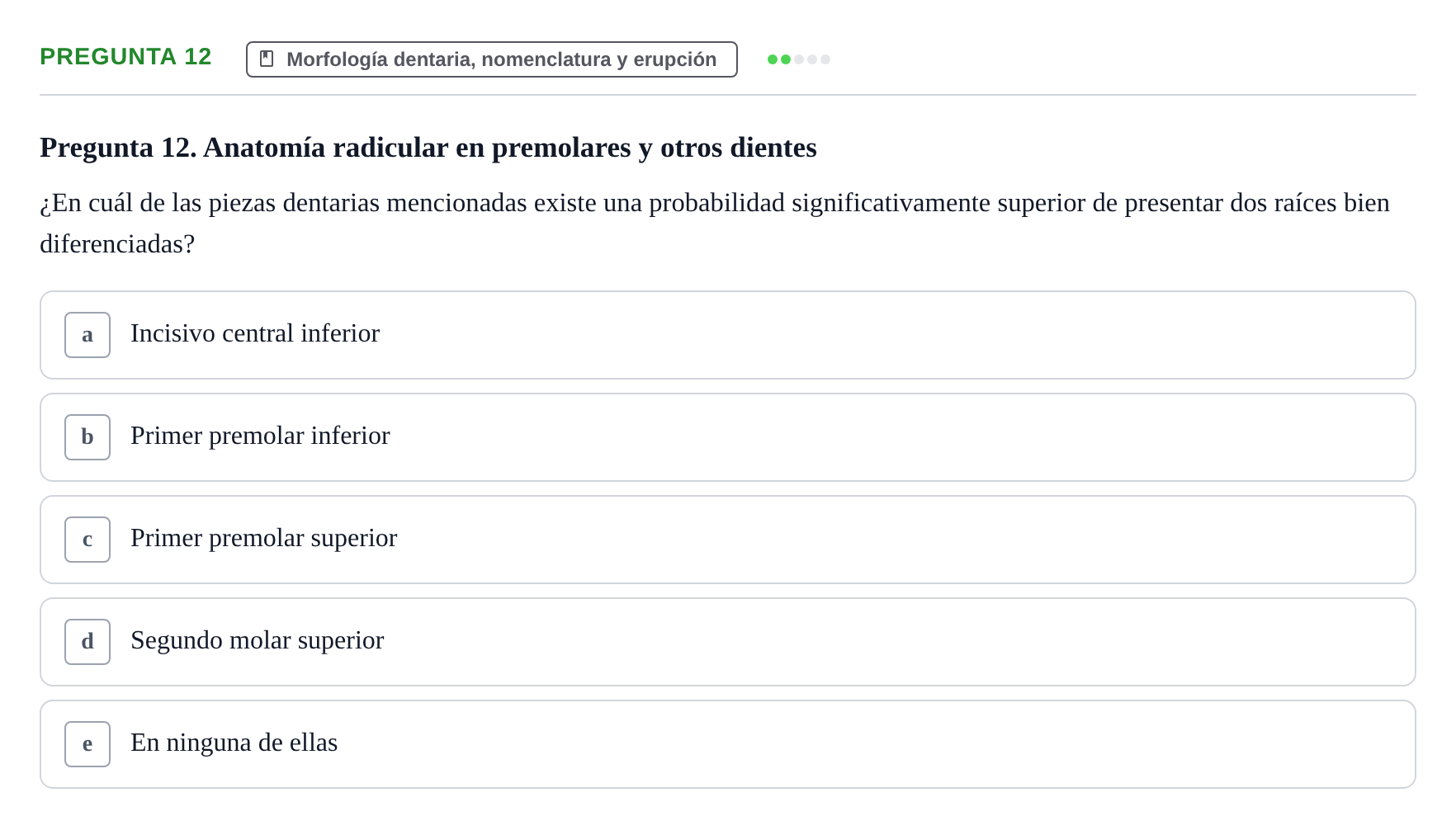 Enunciado: Pregunta 12 · Anatomía Humana UB 2012