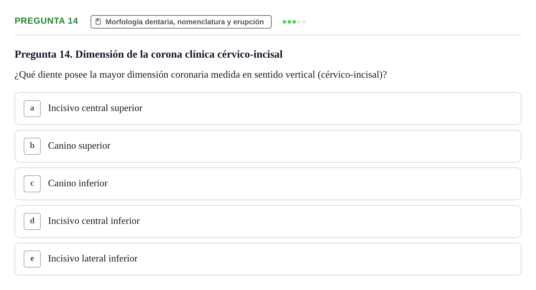 Enunciado: Pregunta 14 · Anatomía Humana UB 2012