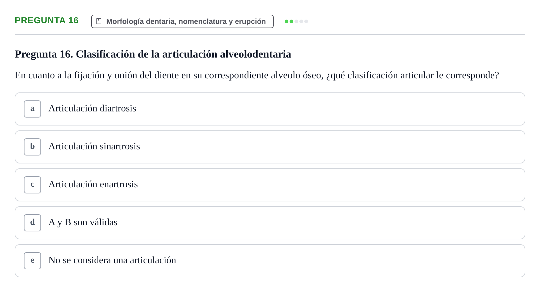 Enunciado: Pregunta 16 · Anatomía Humana UB 2012