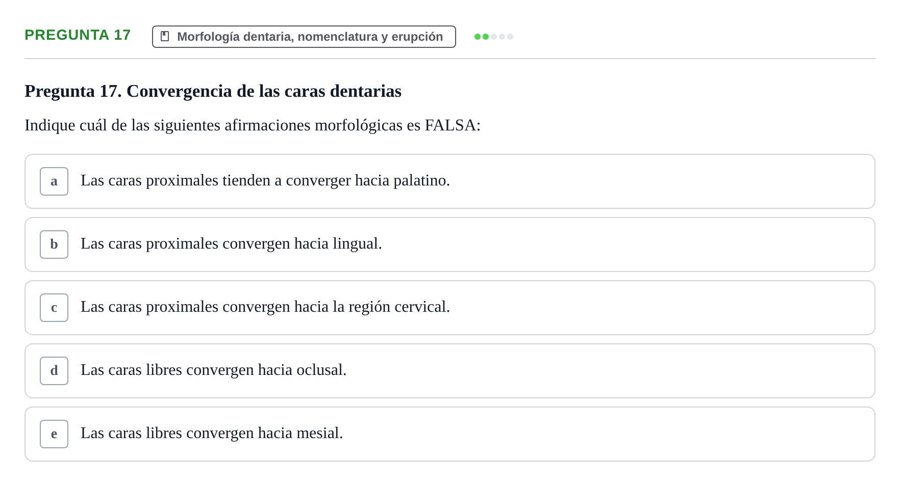 Enunciado: Pregunta 17 · Anatomía Humana UB 2012