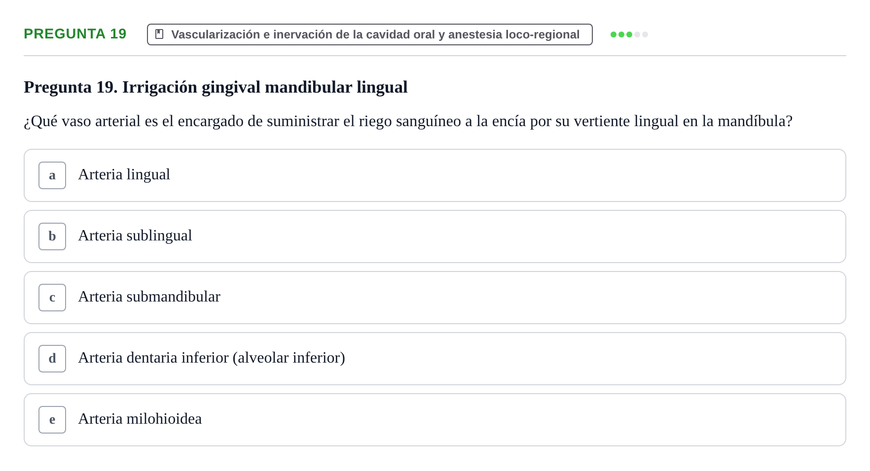 Enunciado: Pregunta 19 · Anatomía Humana UB 2012