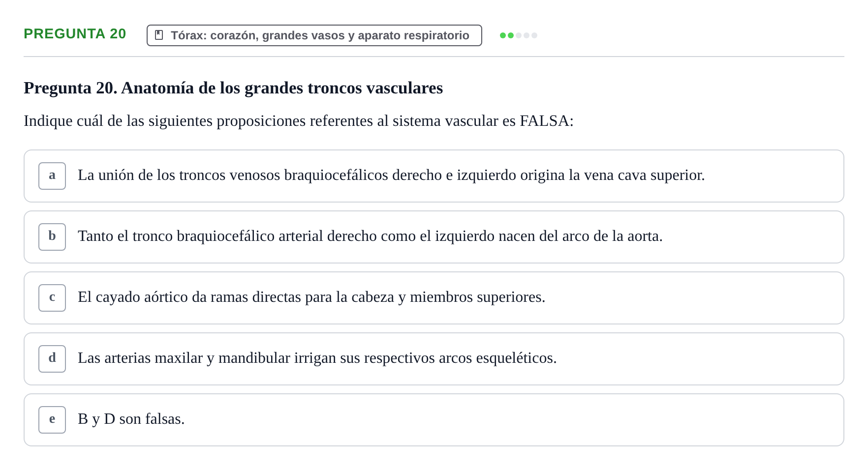 Enunciado: Pregunta 20 · Anatomía Humana UB 2012
