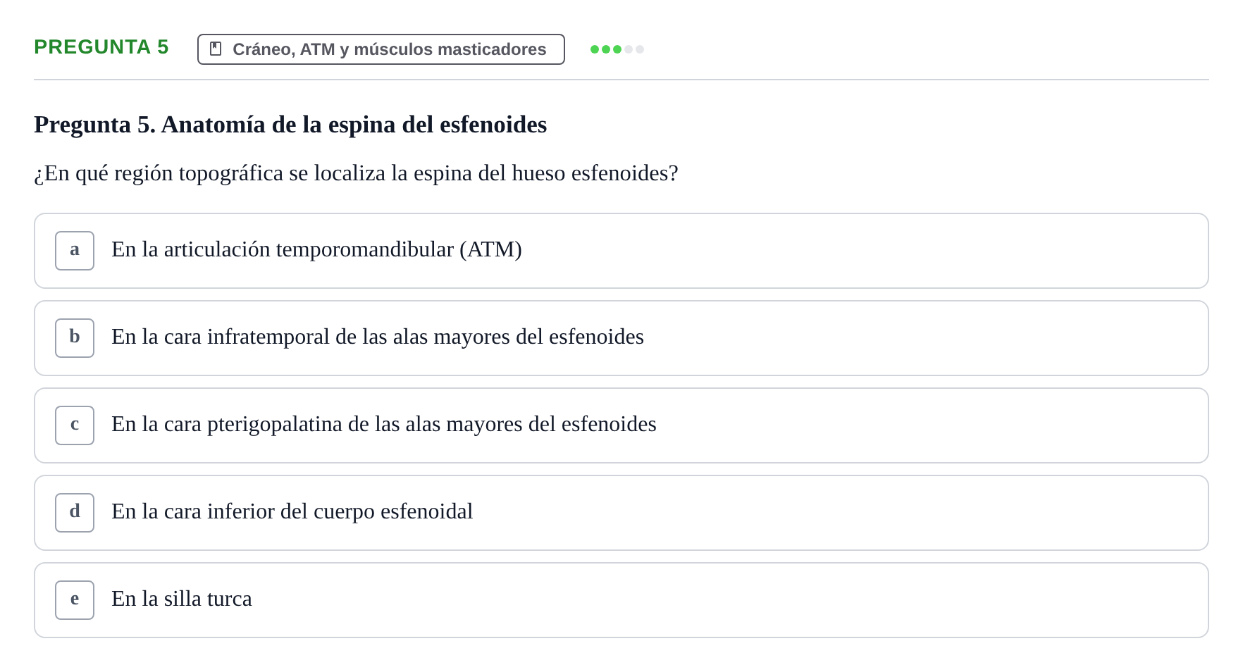 Enunciado: Pregunta 5 · Anatomía Humana UB 2012