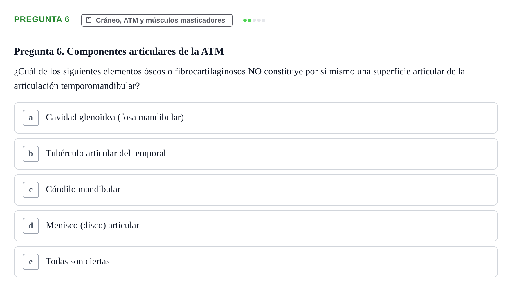 Enunciado: Pregunta 6 · Anatomía Humana UB 2012