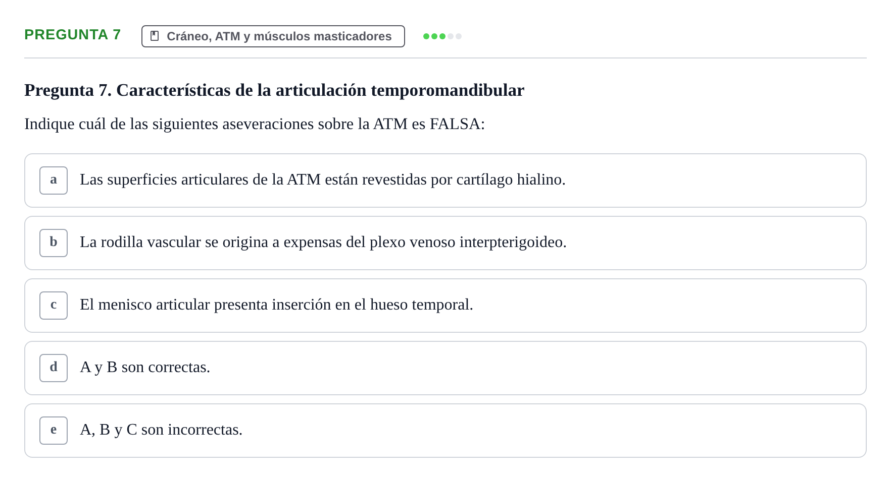 Enunciado: Pregunta 7 · Anatomía Humana UB 2012