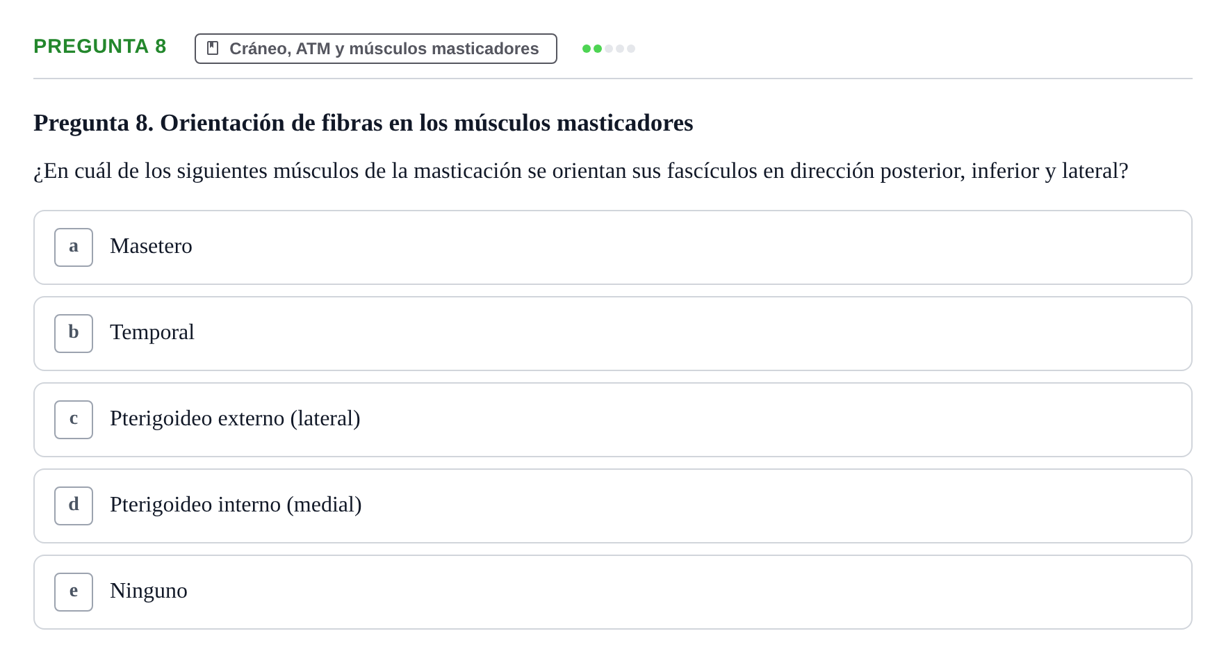 Enunciado: Pregunta 8 · Anatomía Humana UB 2012