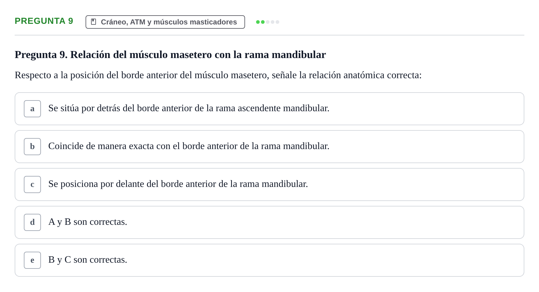 Enunciado: Pregunta 9 · Anatomía Humana UB 2012