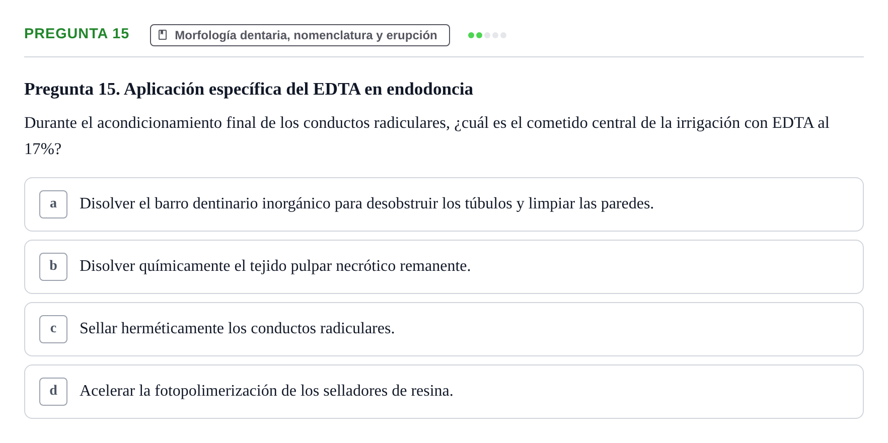 Enunciado: Pregunta 15